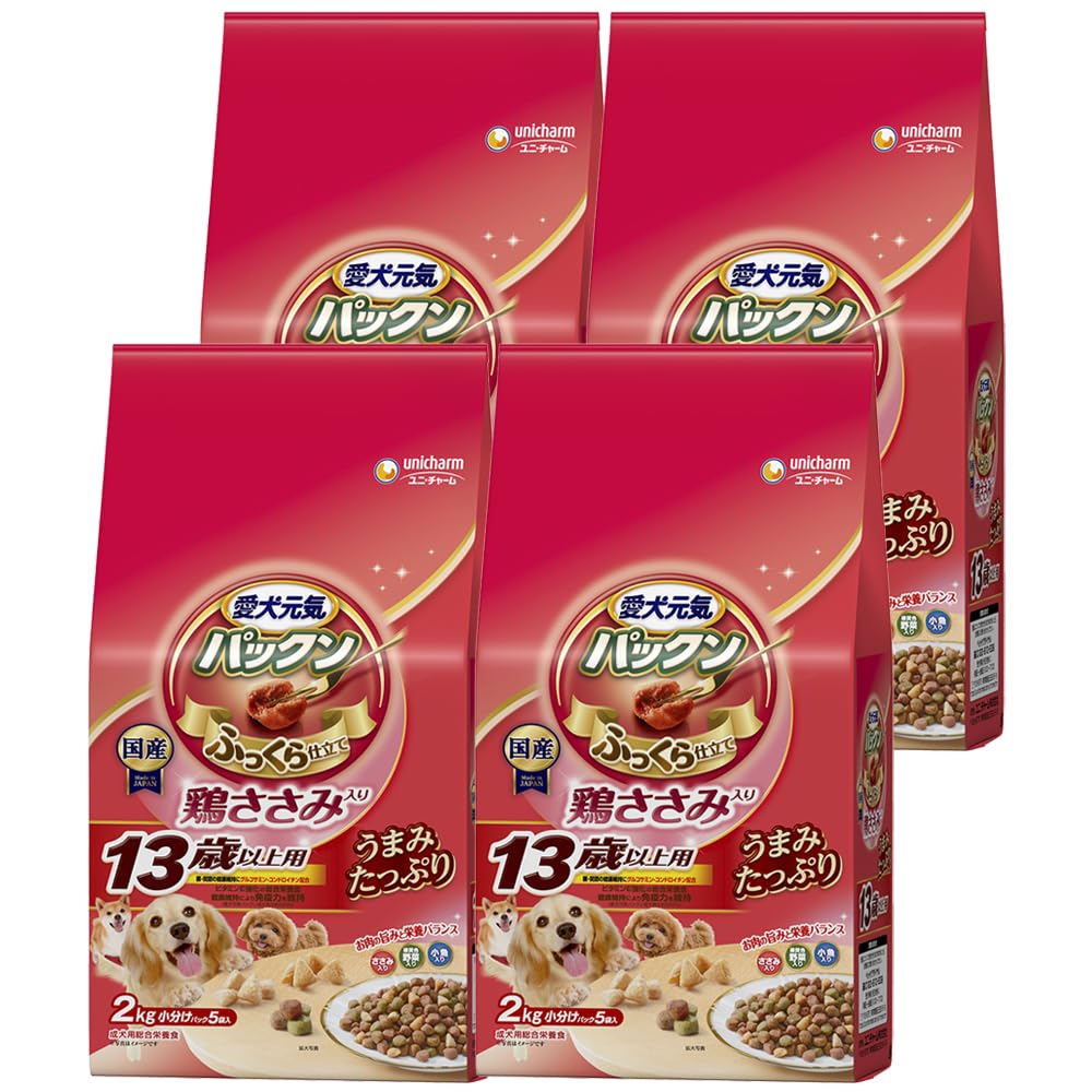 ゲインズパックン 鶏ささみ入り 13歳以上用 鶏ささみ・緑黄色野菜・小魚入り 2kg×4個 (まとめ買い)