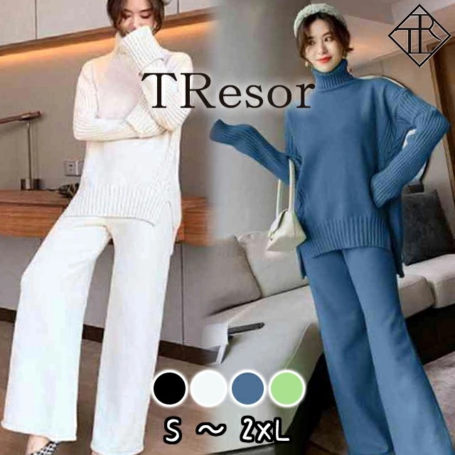 【即納】セットアップ レディース 秋冬 セットアップ ニット セットアップ カジュアル ワンピース レディース Vネック 体型カバー 袖あり 長袖 二の腕カバー ゆるい 大人可愛い 可愛い おしゃれ