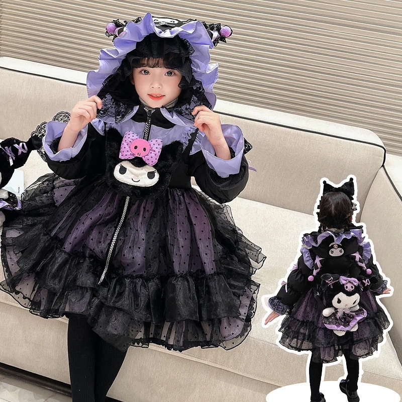 クロミ 子供服ダウンジャケット 冬 新作 Lolita 绵入れの上着 可愛いプリントわたいれのうわぎ