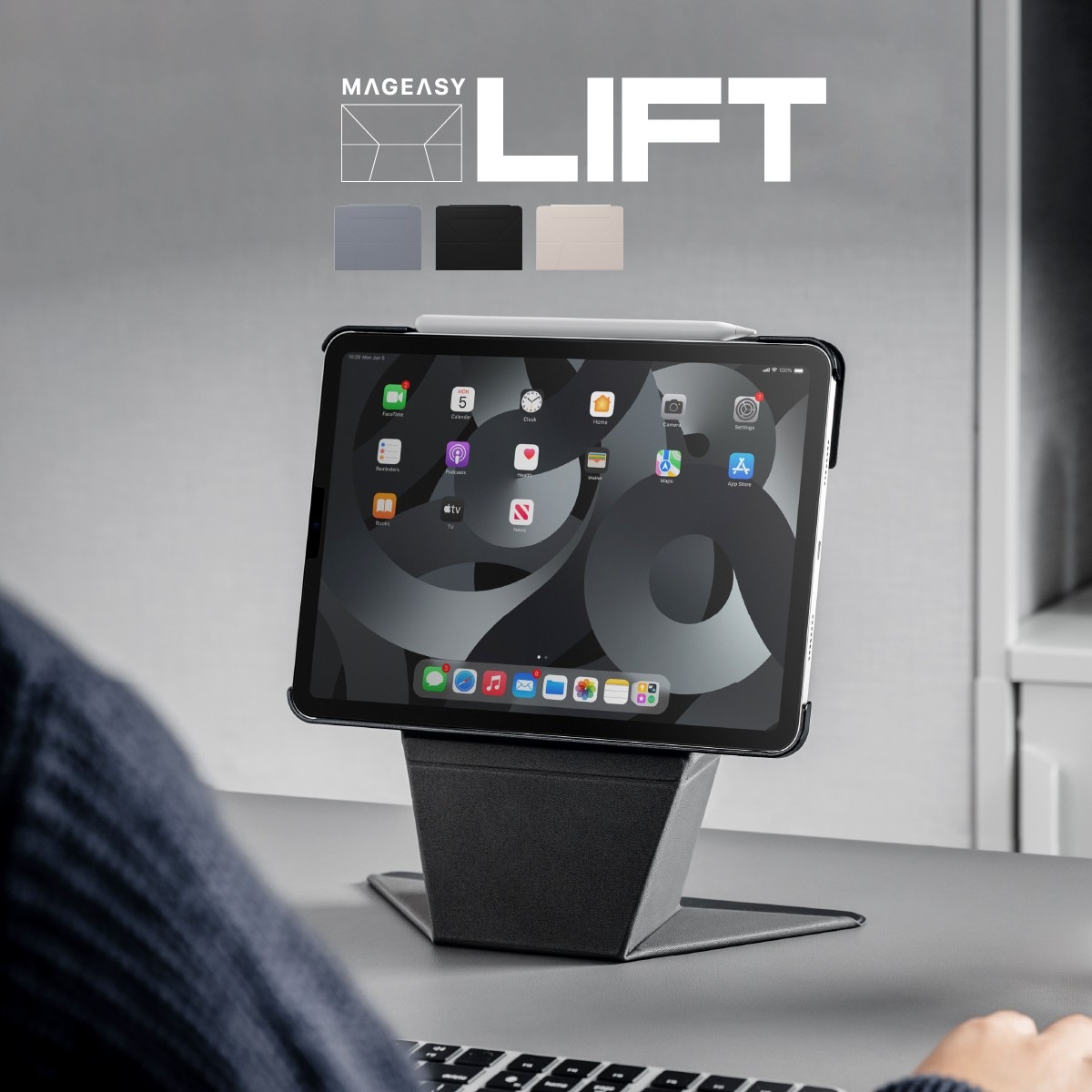 iPad Pro 2024 11インチ 対応 ケース 手帳型 4WAY スタンド付き 保護 カバー 動画視聴 タイピング 目線 高い スタンド LIFT 2024