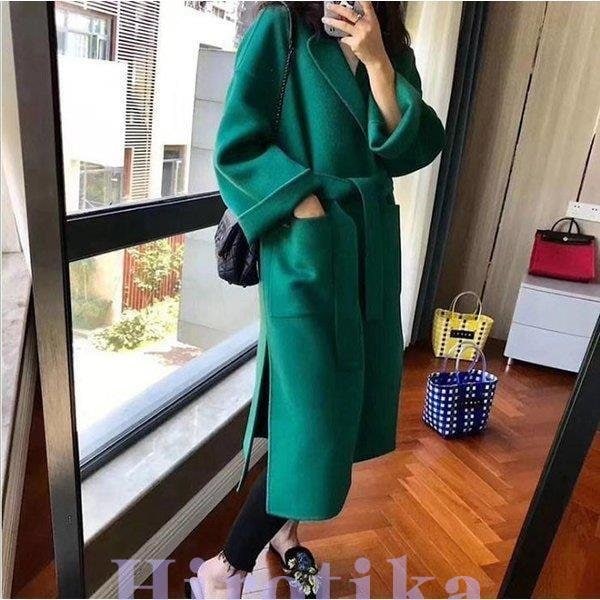 チェスターコート レディース ロング丈 秋冬アウター 無地 ラシャコート レディース ジャケット 通