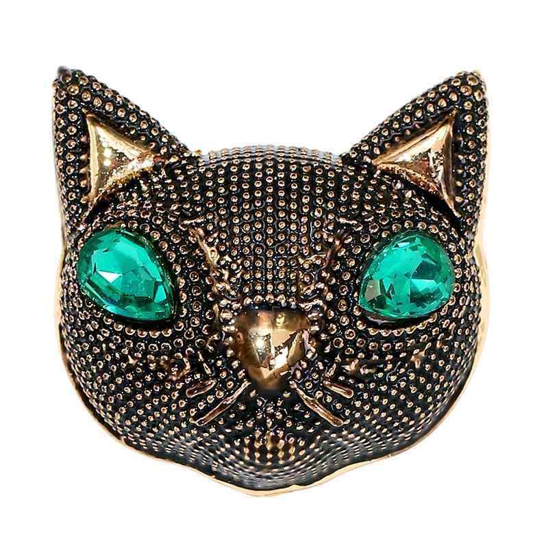 猫 ブローチ かわいい スーツ アクセサリー 動物 キャット レディース 胸飾り 装飾品 アメリカ ファッション レトロ 宝石 アイ ピン シャツ 襟 コンパクト アクセサリー