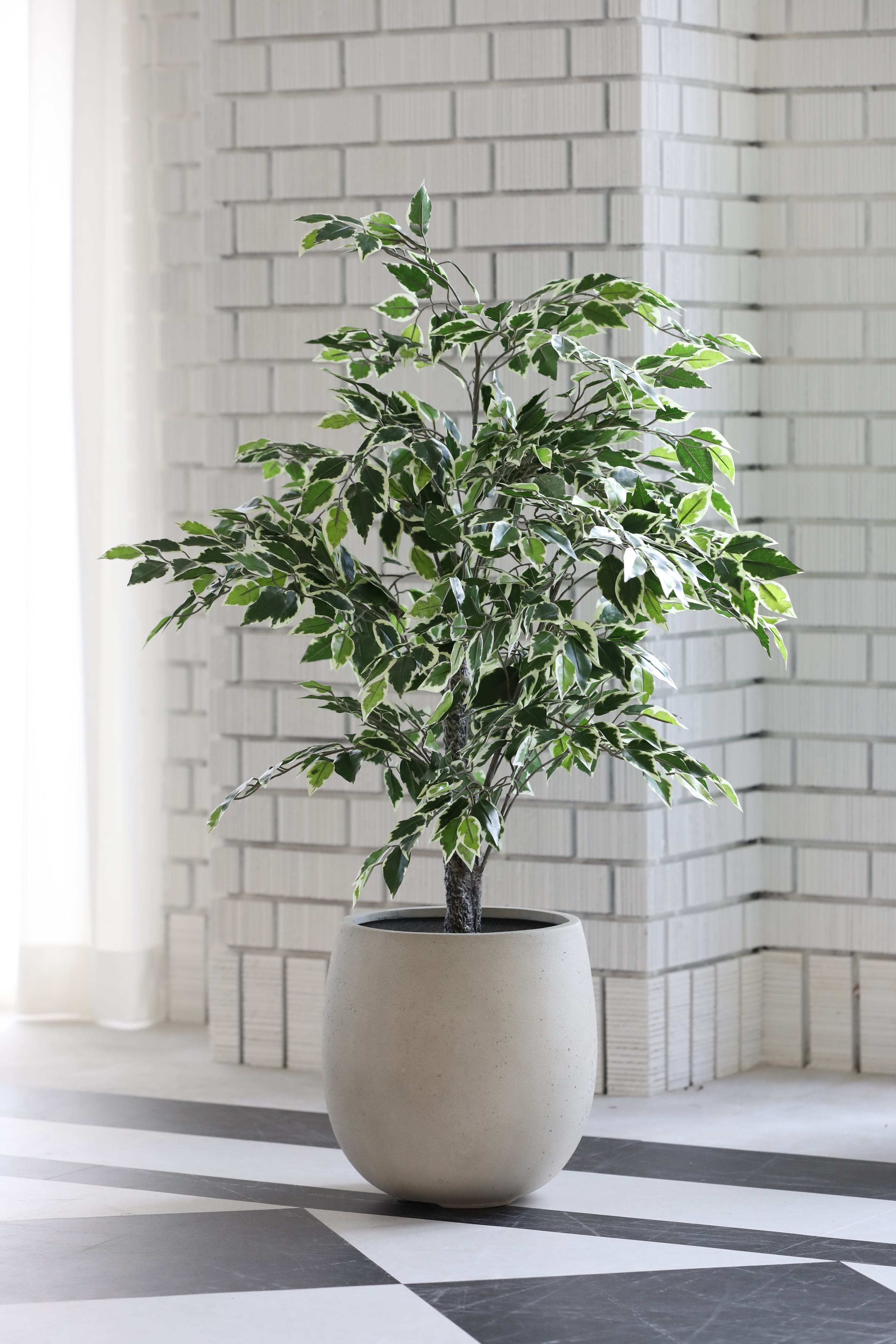 フェイクグリーン 超リアル 大型 H120cm ベンジャミン（白） おすすめ