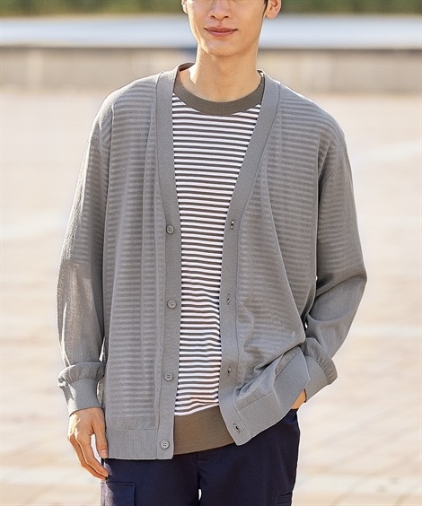 カーディガン シアーニットカーディガン 大きいサイズ有