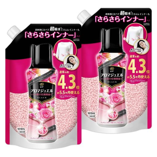 レノア ハピネス アロマジュエル 香り付け専用ビーズ アンティークローズ&フローラル 詰め替え 1,810ML×2袋【まとめ買い】 [大容量]