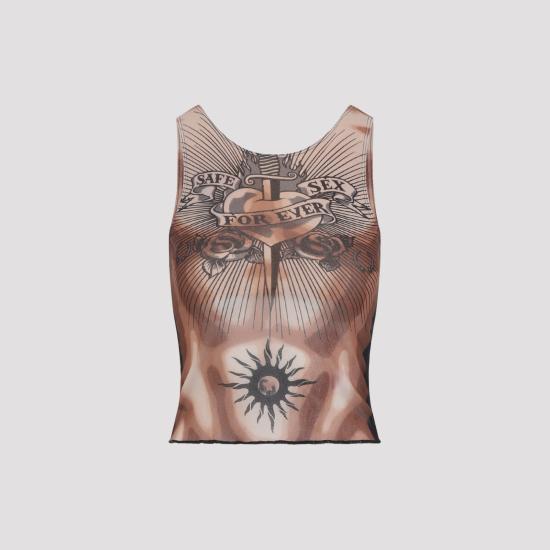 JEAN PAUL GAULTIER Women Tops 2601WTO457M026P 636000 NUDE BROWN BLACK