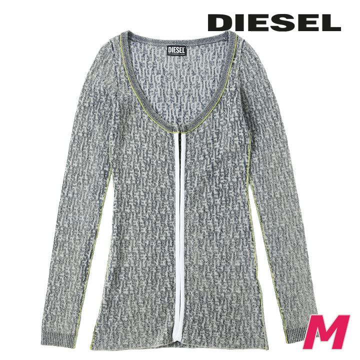 ニットカーディガン レディース M-ERCILLA-CARD モノグラム ストーンウォッシュ加工 die-l-t-g4-2c1