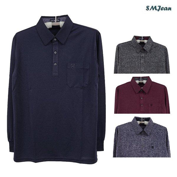 SMJ1244 ジャンピエル 長袖カラーTシャツ 中年男性 長袖Tシャツ 春秋