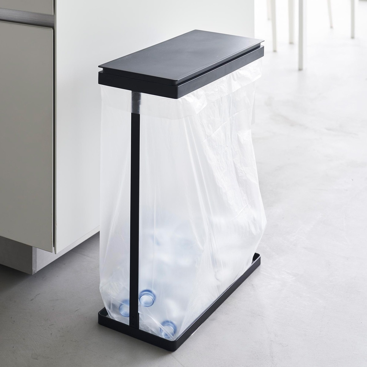 蓋付きゴミ箱 山崎実業 tower タワー スリム蓋付き分別ゴミ袋ホルダー 45L 横開き ブラック