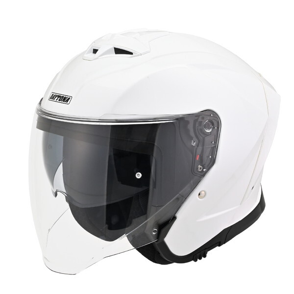 D61077 DN006SJジェットヘルメットWH/L バイク用 SG規格 高強度ABS スポーツ設計 インナーバイザー / スピーカーホール 装備 ホワイト Lサイズ(59-60cm)