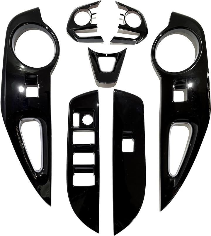 カローラクロス Corolla cross専用 ステアリングパネル ドアスイッチカバー セット (ピアノブラック)