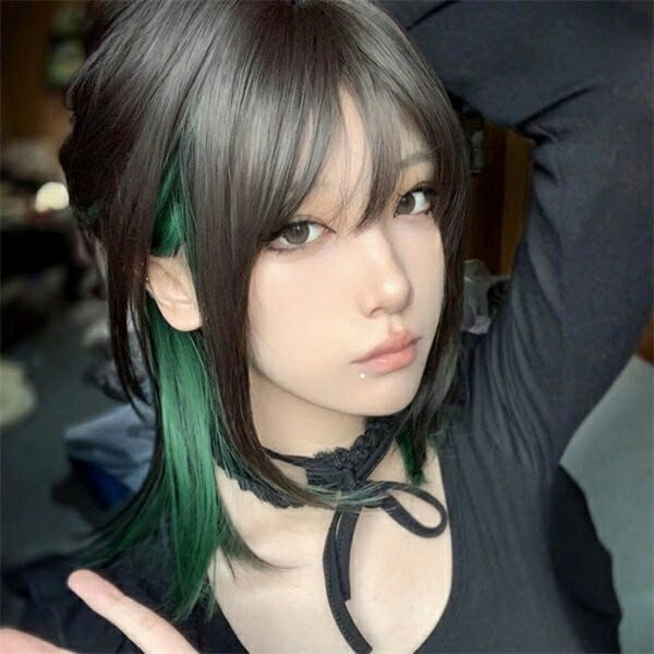 ウィッグ レディース フルウィッグ ショート ストレート ぱっつん前髪 前髪あり 可愛い かわいい 大人用 コスプレ ロリータ ゴスロリ コスチューム 原宿 仮装 超自然 かつら wig Lolita