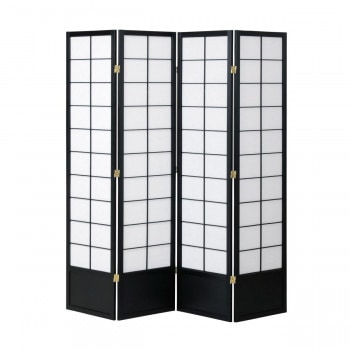 弘益（KOEKI） UTILITY 和風衝立4連 ブラック 高さ1800mm JPS1804BK