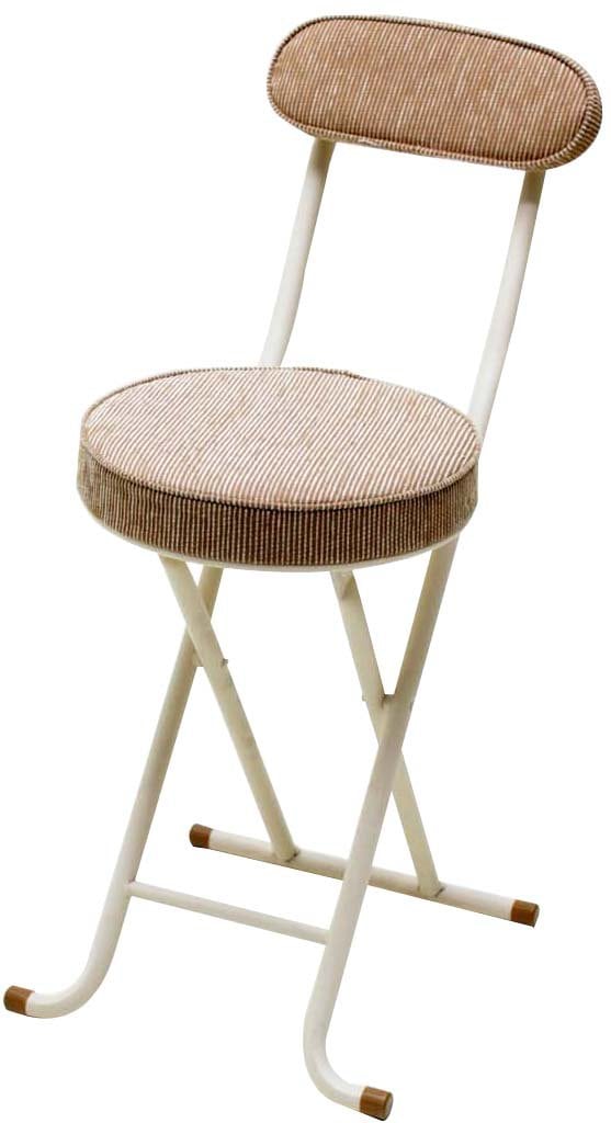 武田コーポレーション 【折りたたみ椅子・パイプ椅子・チェア・キッチンチェア】 背付き 折りたたみチェアー ベージュ(ライトブラウン) SOT-75BE サイズ:約34.3×47×75cm 座面高:約4