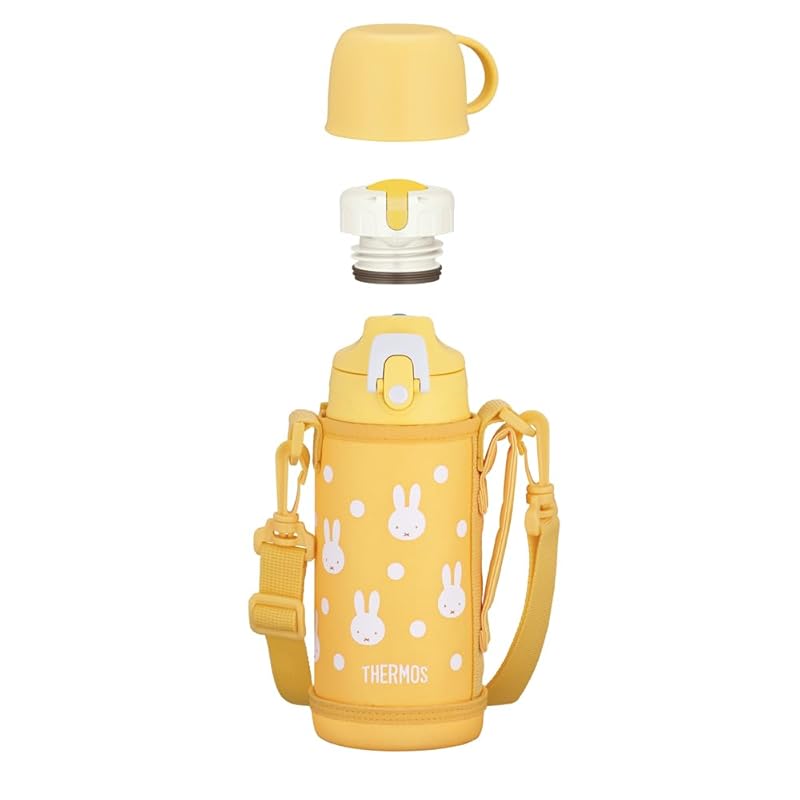 サーモス 水筒 真空断熱2ウェイボトル 0.6L/0.63L イエローホワイト 直飲み コップ付き 子供用 通園通学 FJJ-602WFB YWH