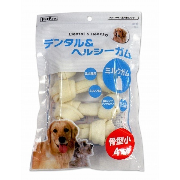 （まとめ買い）デンタル＆ヘルシーガム ミルクガム 骨型 小 4本 犬用おやつ [x12]