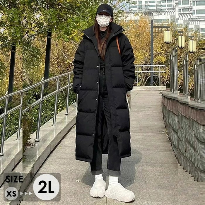 ダウンコート フード付き ベンチコート レディース ダウン ロング コート アウター ジャケット 冬 ロングダウンコート おしゃれ シンプル 防寒 小さいサイズ 柔らかい 防寒性 冬服 防寒着 あった