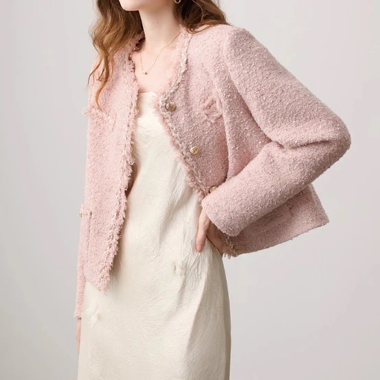 アウター 韓国ファッション ジャケット レディース コート 高級感 ラウンドネック 女性用 韓国ファッション 秋冬 ショート丈