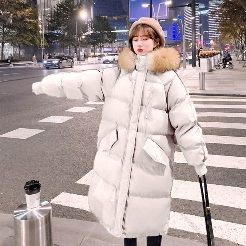 レディース ダウンジャケット 冬 厚手 防寒服 アウトドア ロングコート フード 無地 ファー 防風 柔らかい 中綿コート 韓国風 軽量 ファッション 暖かい ポケット付き 防寒性 大きめ 体型カバー