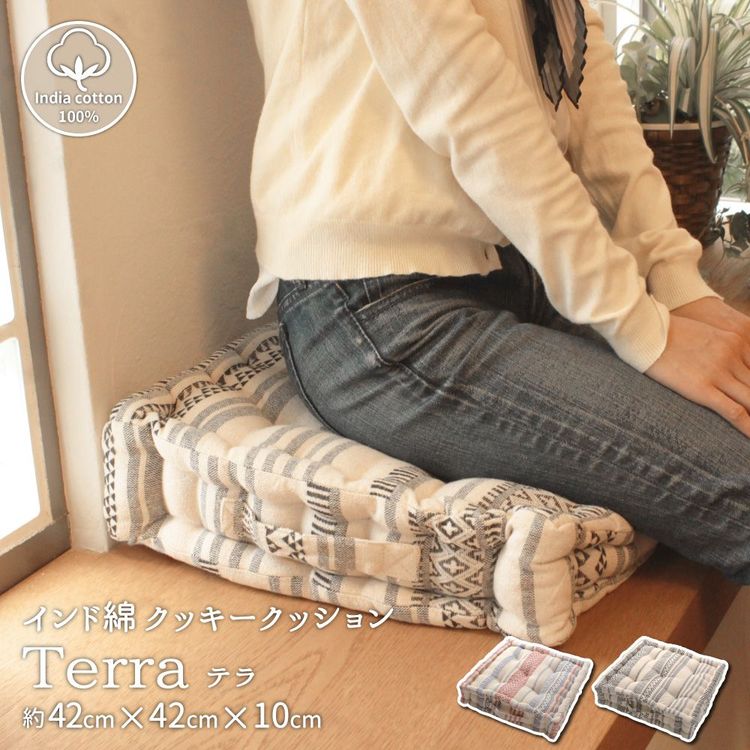 クッキークッション 厚手 42×42×10cm おしゃれ 2枚組 綿100％