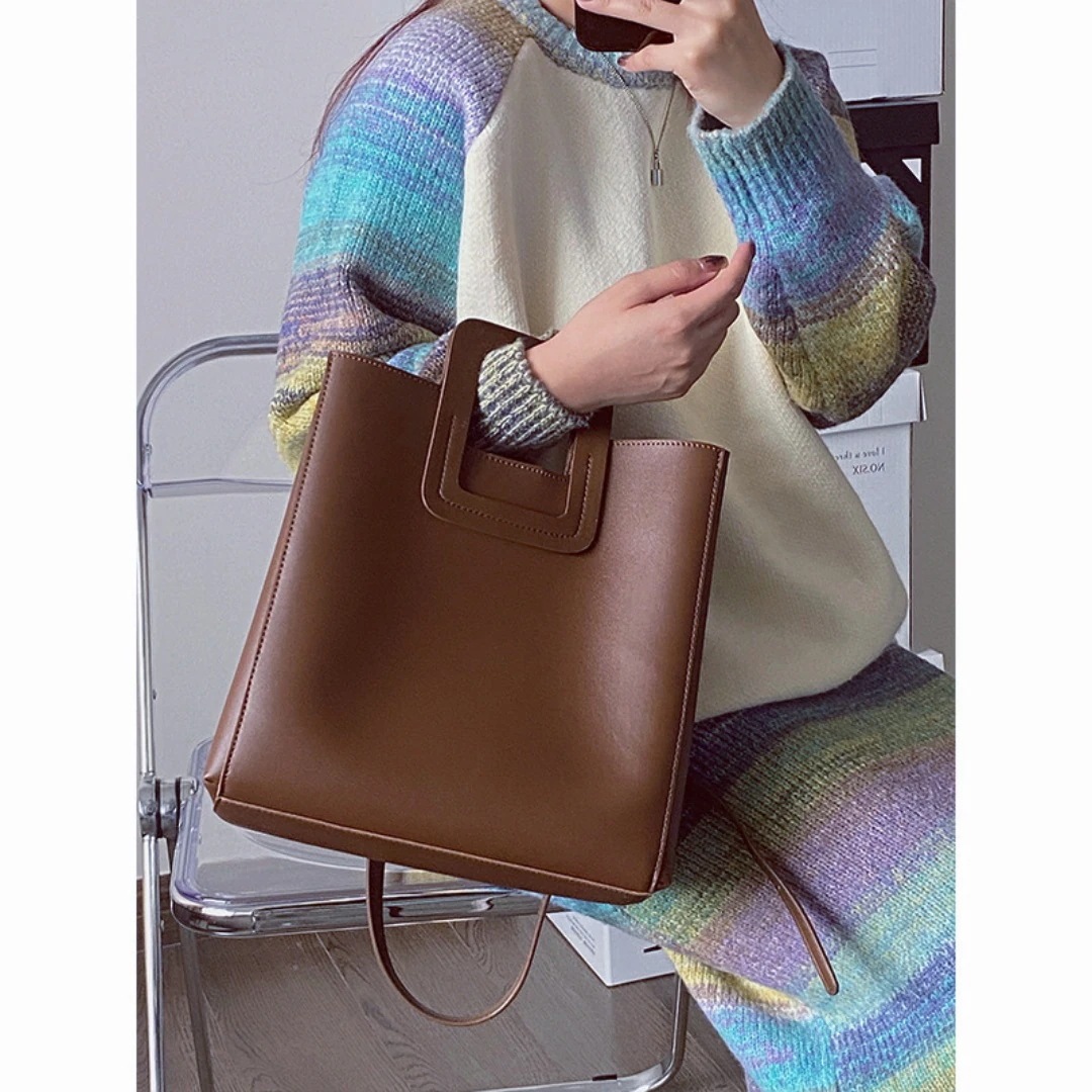 ハンドバッグ レトロ Ins風 トートバッグ 大容量 斜めがけバッグ サブバッグ トート ハンドバッグ トレンド 鞄 オールシーズ かばん 手提げバッグ スクエアトート ショルダーバッグ 斜めがけ