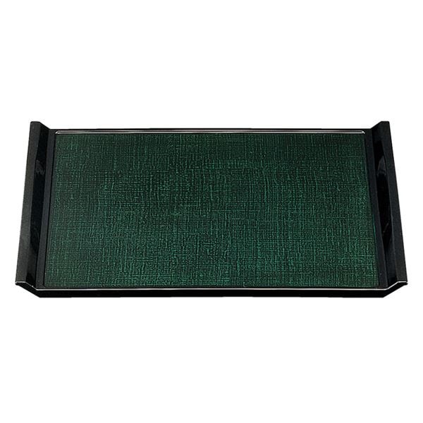 尺6ウエーブ布目盆 グリーンかすりSL