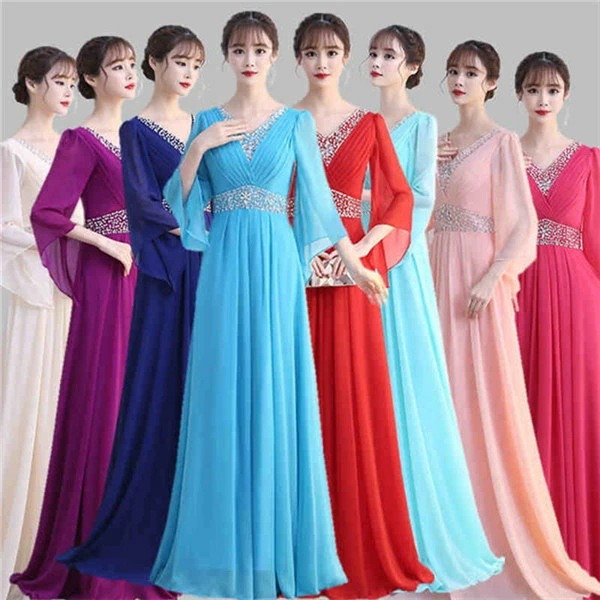 新品掲載！ドレス 大人 ピアノ 発表会 演奏会用ドレス 演奏会 イブニングドレス 結婚式 母親 ピアノ発表会 中学生 パーティードレス 発表会ドレス カラオケドレス 衣装 Vネック ステージドレス ス