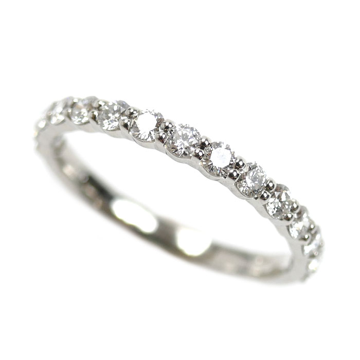 MIKIMOTO ミキモト Pt950プラチナ ハーフエタニティ ダイヤ リング・指輪 DGR-1351R ダイヤモンド0.53ct 13号 2.7g レディース 中古 美品