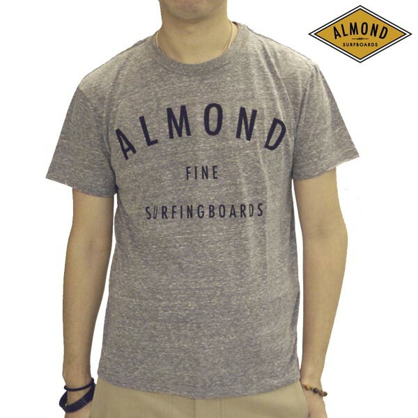 セール アーモンドサーフボードデザイン 半袖　Tシャツ ヘザーグレー ライフスタイルブランド Almond Surfboards & Design メンズ Fine サーフ ブランド サーフィン イン