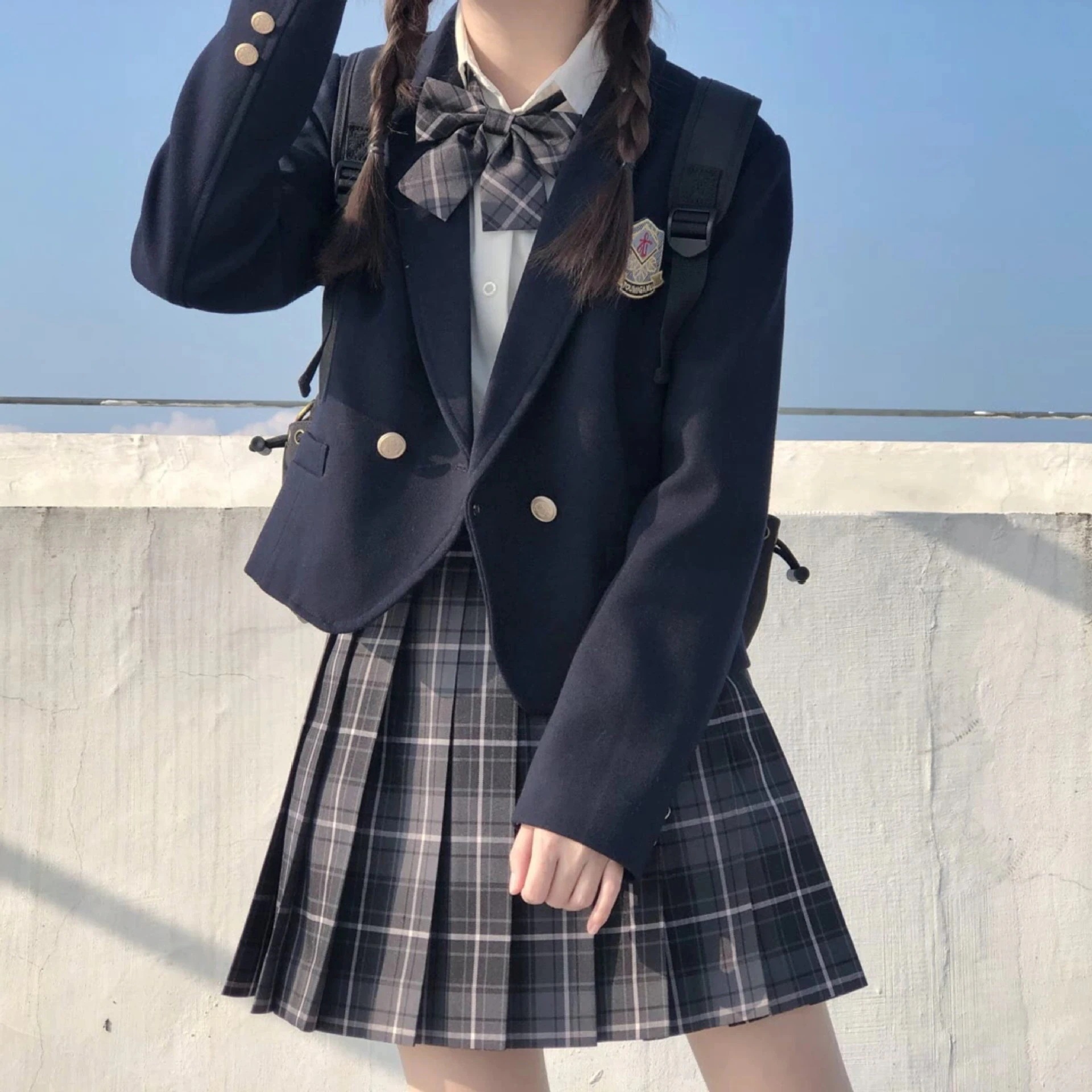 オールインワンセットアップセットアップセット セーラー服 文化祭 スクール 子服スーツ ブラウススカート ゆっ 制服 入学式 キッズセットアップ スクールスーツ ジャケット バッジ 学園祭 五点セ