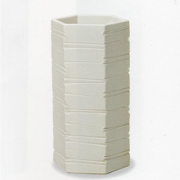 ホワイトマット六角傘立　（信楽焼き・陶器・傘立て・梅雨・雨・玄関・収納・B040-01）