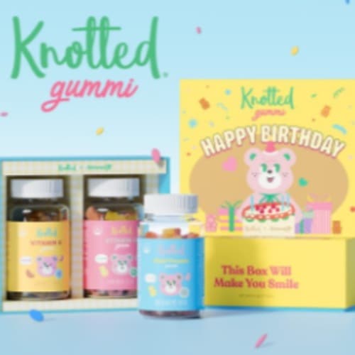 [正品]Knotted ノーテッド ビタミン 欧米 ゼリー2種 プレゼントセット エディション + ノーテッド ショッピングバッグ / マルチビタミン+(ビタミンC or ビタミンD 選択1)