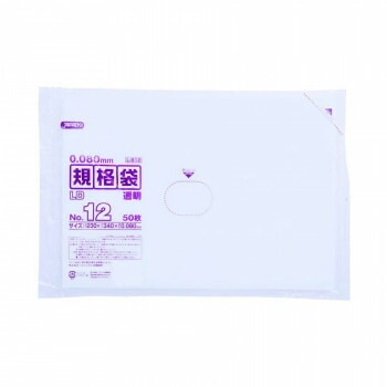 ジャパックス LD規格袋厚口 厚み0.080mm No.12 透明 50枚x10冊x3箱 L812