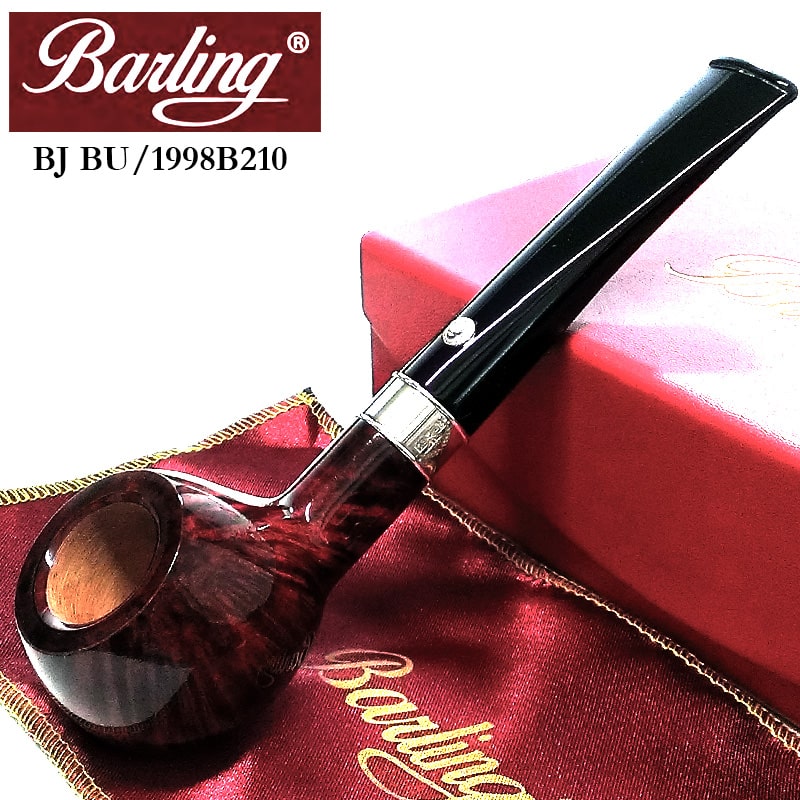 パイプ バーリング ベンジャミン 本体 高級 9mmフィルター Barling BENJAMIN スターリングシルバー 天然木 BJ BU 1818 純銀 ライオン ブラウン たばこ メンズ おしゃれ