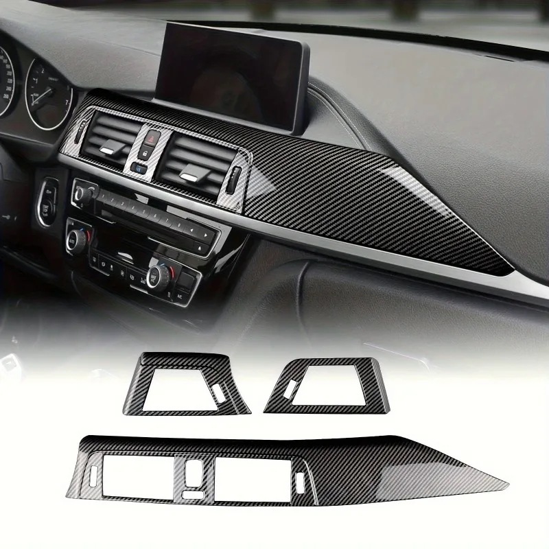 BMW 3/4シリーズ F30 F31 F32 F33 F34 F36 2013- LHD カーボンスタイル ABS ダッシュボードカバーパネル ステッカー 装飾パネル 輸入品