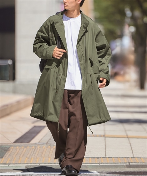 ロングコート オーバーサイズモッズコート はっ水