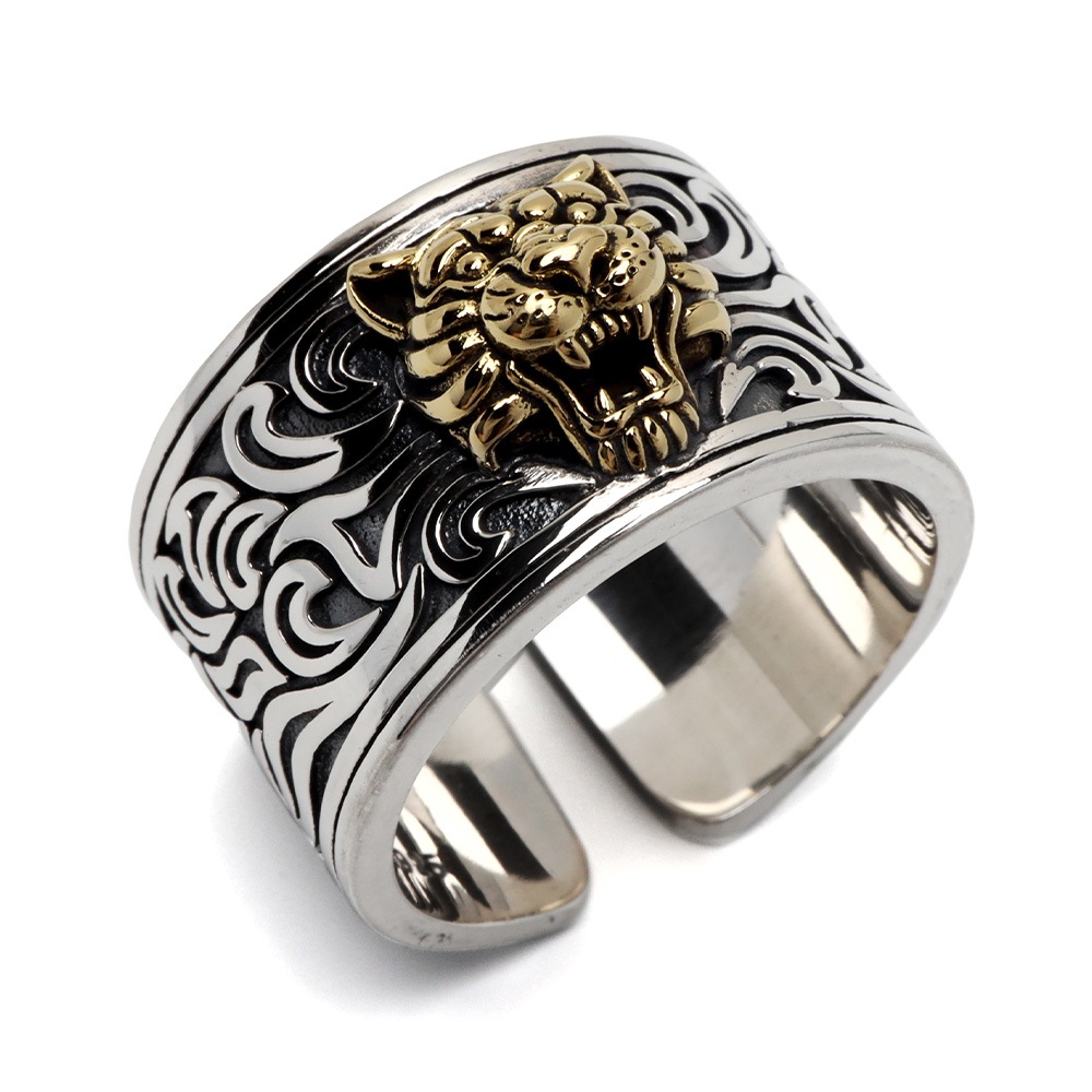 シルバー925 ワイドな虎リング [rs229]