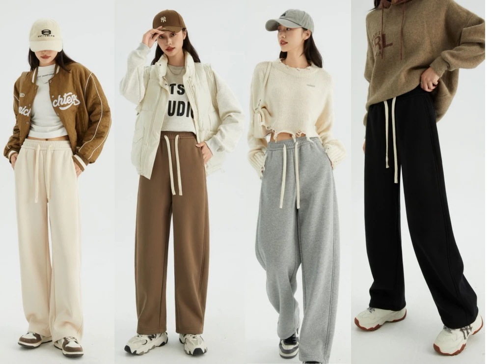 ワイド カーブパンツ レディース パンツ 裏起毛 ワイドパンツ スウェット ウエストゴム ゆったり 体型カバー 下半身 ジャージ 裏起毛パンツ 冬 暖かい スウェットパンツ 裏ボア ふわふわ