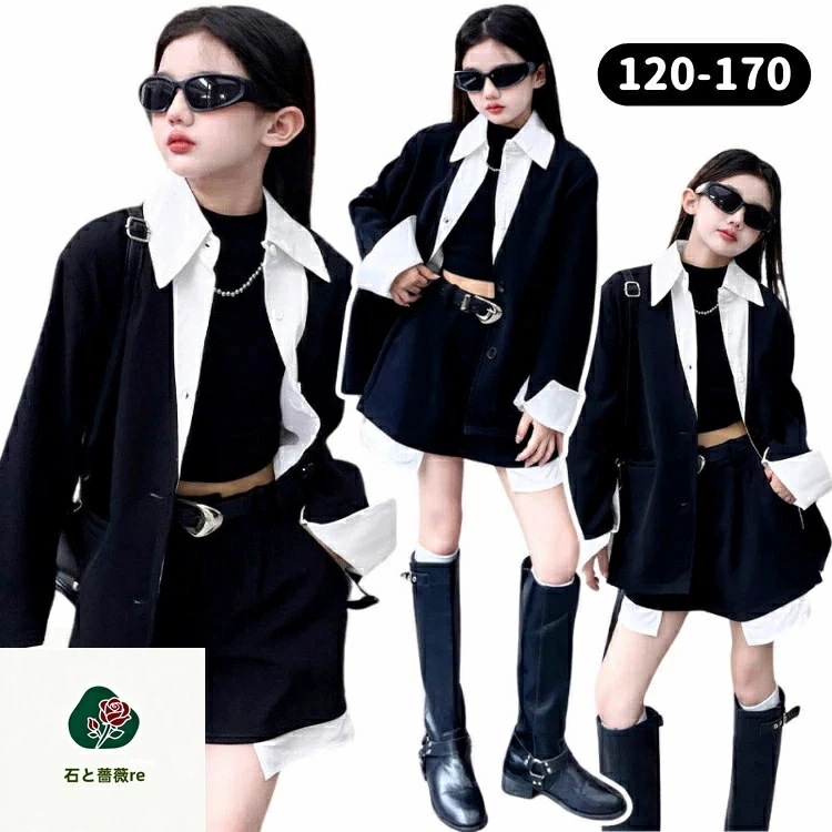 【3日出荷 最安値挑戦!】子供服 セットアップ 日常 おしゃれ キッズ キッズダンス 外出 子供 春 秋 夏 カジュアル スーツ 韓国 かっこいい 子ども かわいい 快適 女児 ファッション 通学 お