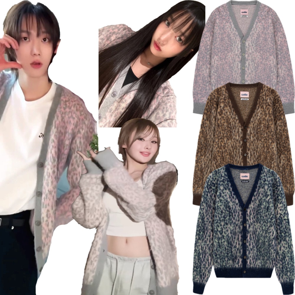 KISS OF LIFE ベル / BOYNEXTDOOR ソンホ / MEOVV スイン 着用/LEOPARD KNIT CARDIGAN/ユニセックス 14,820円