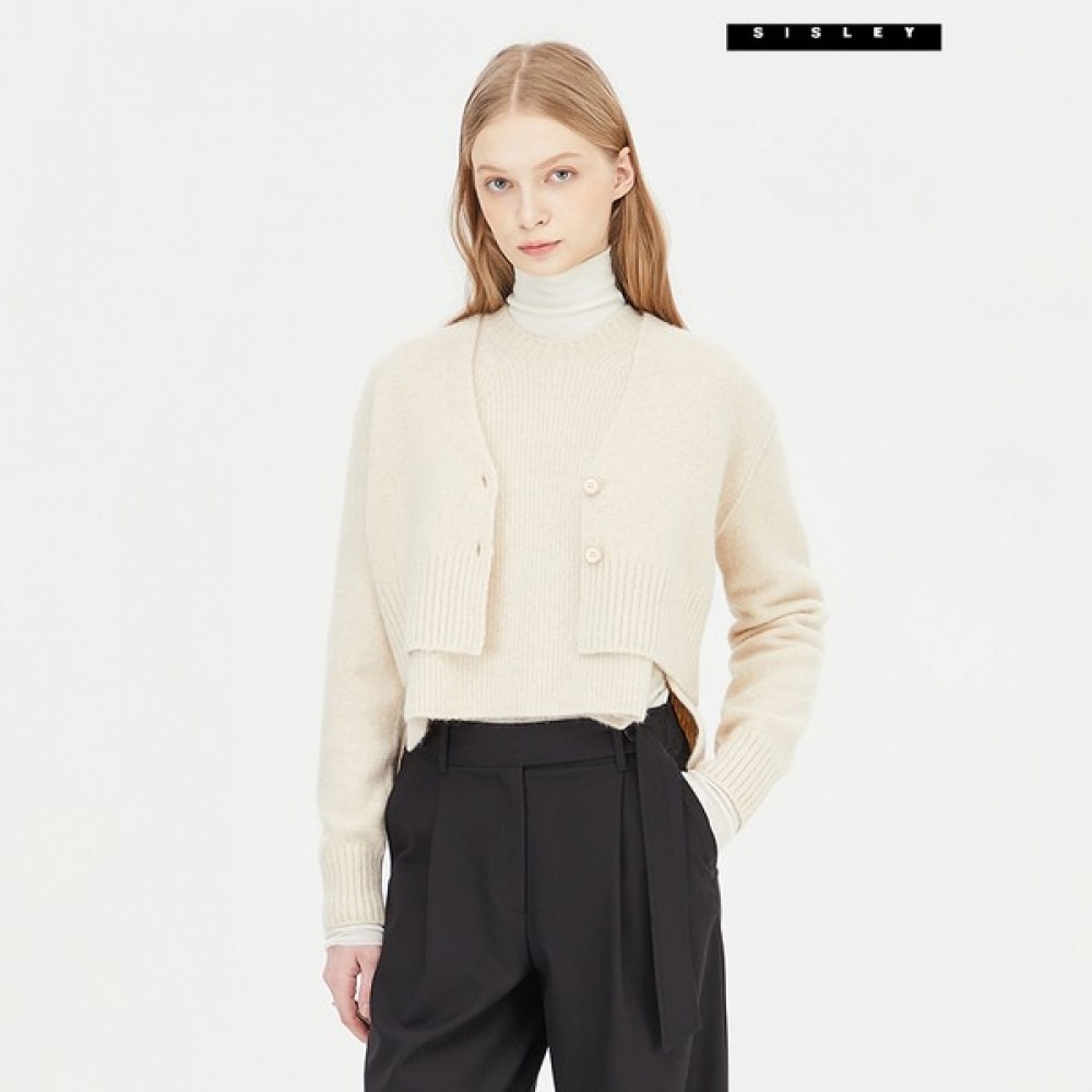 [シスレー] シスレーアンゴラブレンドクロップドニットカーディガンSAKC06411