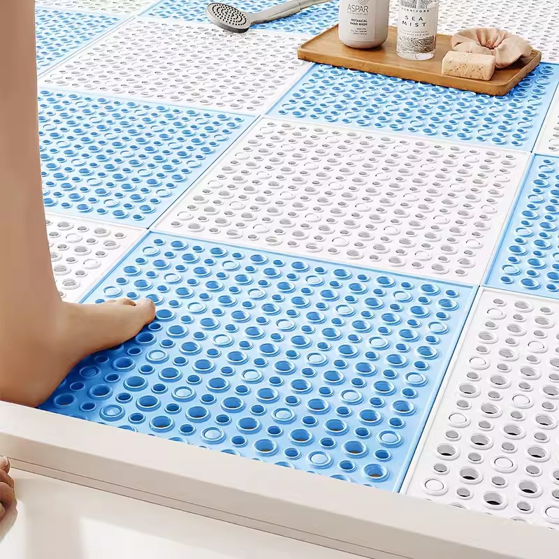 【速達!】30*30 cm TPEバス床マットキッチン吸盤付き滑り止めバス床トイレマット排水孔付き11
