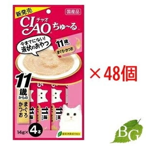 いなば CIAO チャオ ちゅる 11歳からのまぐろかつお 14g4本48個