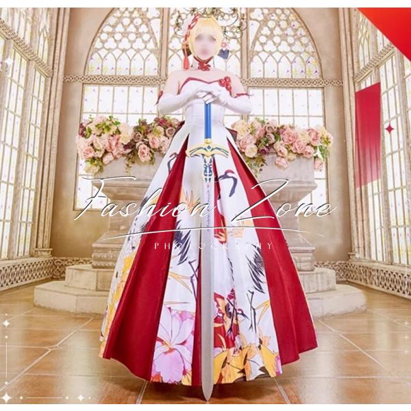 FateGrand Order FGO フェイトグランドオーダー セイバー saber 和風 鶴 花嫁 礼服 コスプレ衣装 ウィッグ 靴 cosplay ハロウィン 演出服 変装
