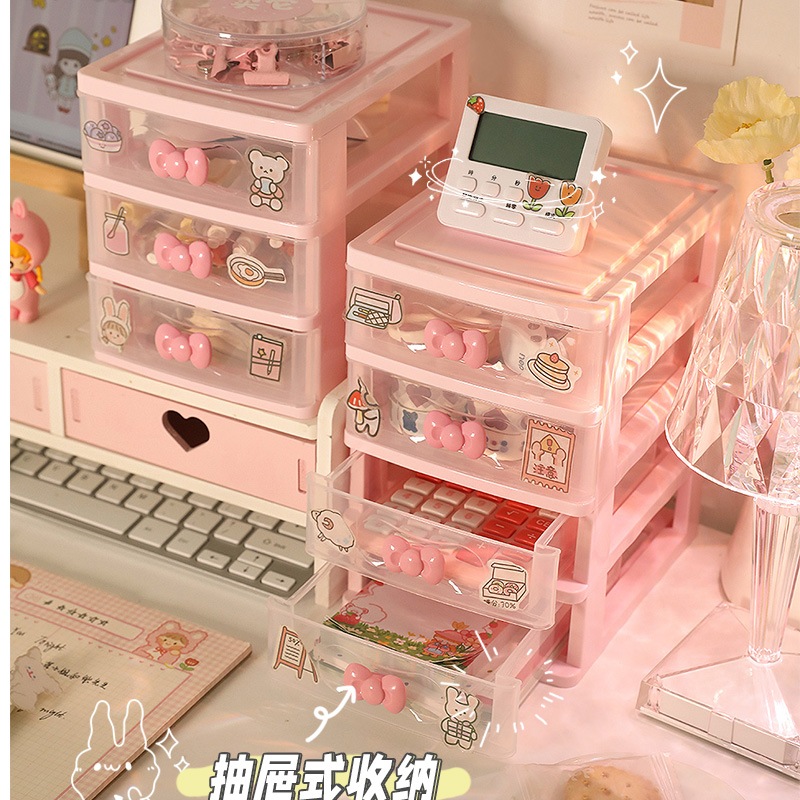 少女心テープデスクトップ収納ボックス子供髪飾りヘアピン日本式デスクトップ寮片付け神器