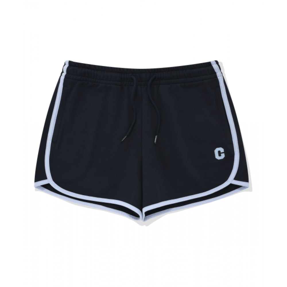 COVERNAT 女性用 C ロゴスウェットショーツネイビー