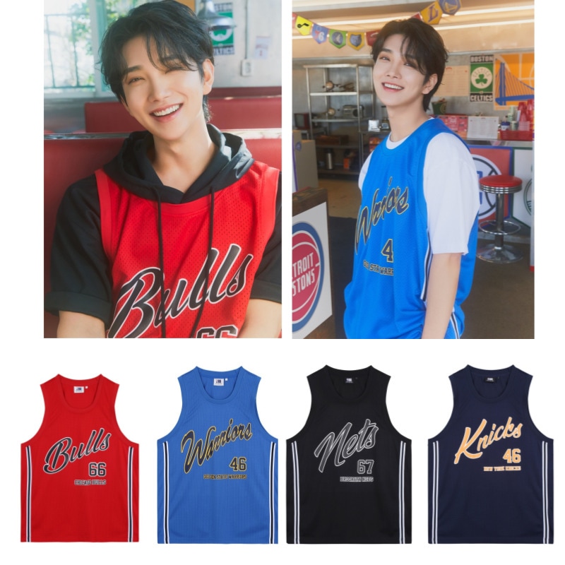 【NBAジョシュア 】SEVENTEEN nba joshuaノースリーブTシャツTEAM LETTER MESH SLEEVELESS T-SHIRT