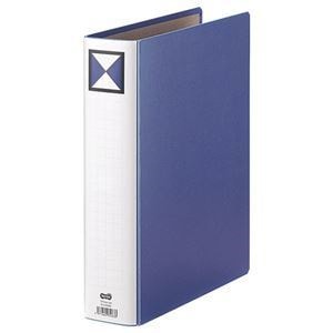（まとめ） TANOSEE 両開きパイプ式ファイル A4タテ 500枚収容 背幅66mm 青 1冊 10セット