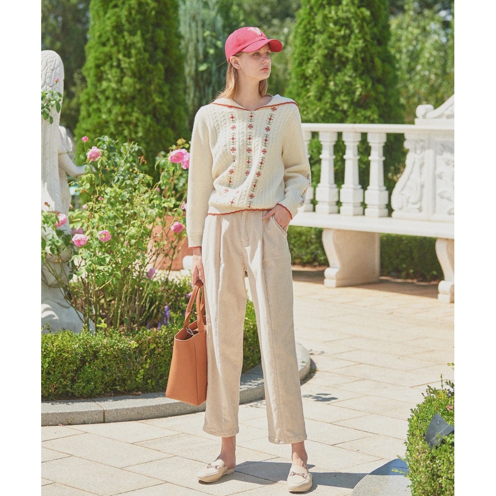 バイタルサインコーデュロイピンタックステッチパンツ