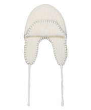 納得選択｜STITCH EARFLAP ニット帽 [アイボリー]｜帽子